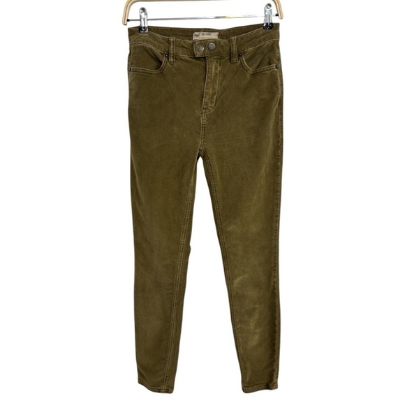 Free People Pants Size 25 Corduroy Stretch Fabric Skinny Ankle Mid Rise - Picture 1 of 6